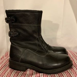 X Element steel toe double buckle Moto boots 7